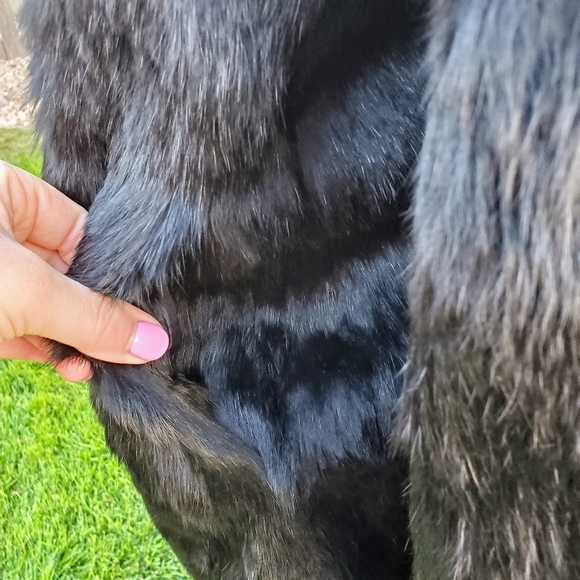 Somerset Furs Los Angeles Solid Black 100% Pure Rabbit Fur Coat Size Medium NWOT - Picture 9 of 16